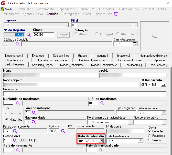 Cadastro de funcionários!