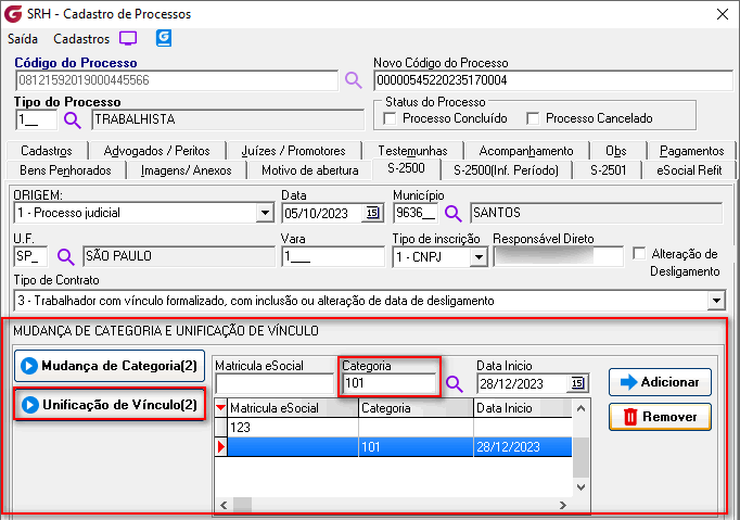 Cadastro de processos!